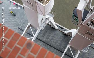 Harbour cranes from bird's eye view